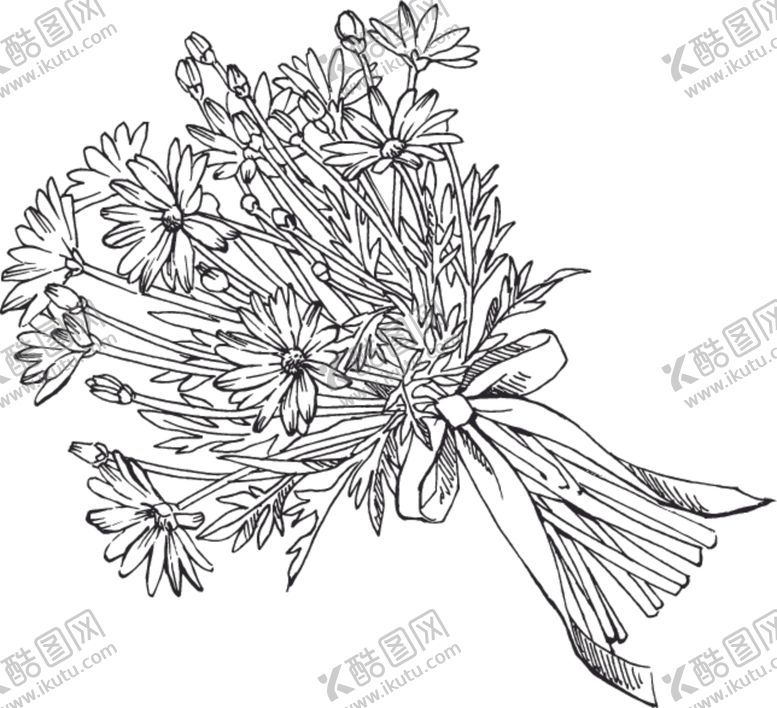 编号：78386910170033481508【酷图网】源文件下载-素描鲜花