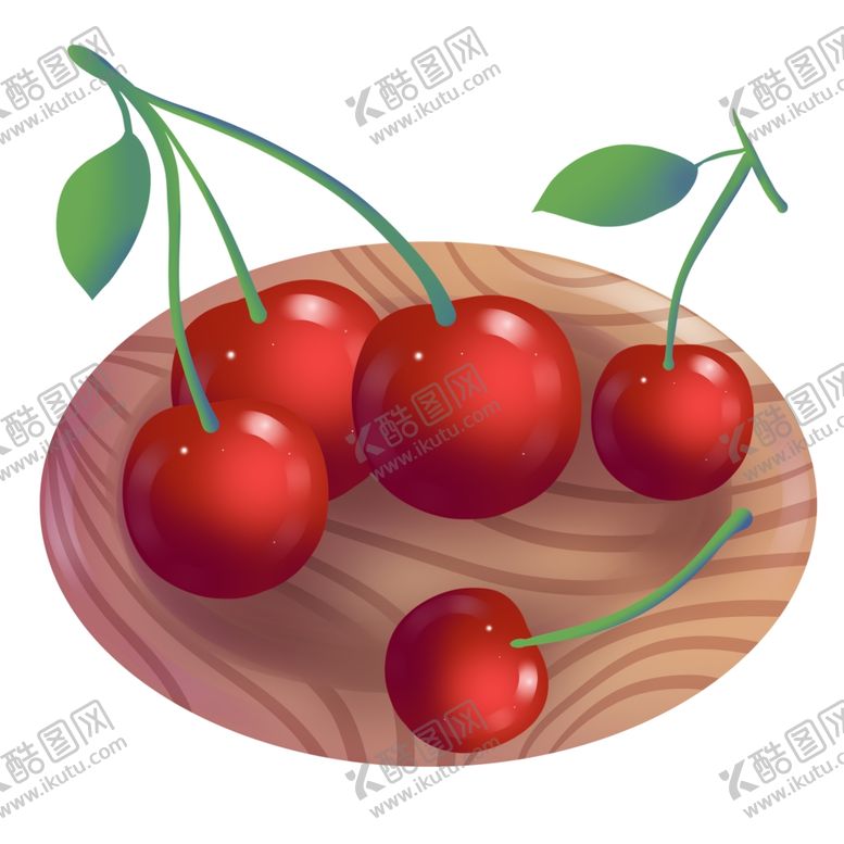 编号：20981710140653154406【酷图网】源文件下载-漂亮的樱桃手绘插画
