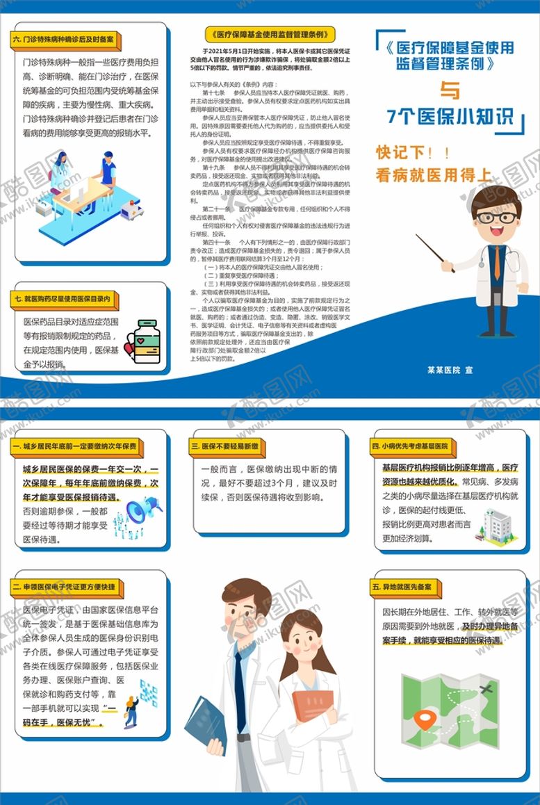 编号：44199401310550074533【酷图网】源文件下载-医院医保知识宣传折页