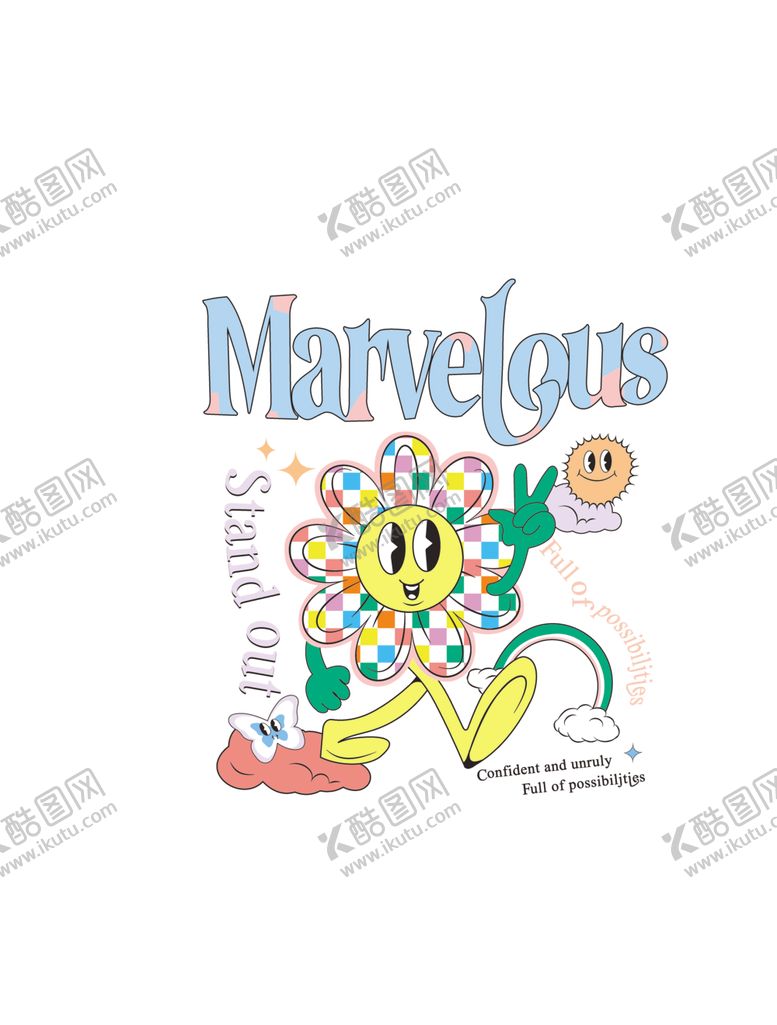 编号：33760610210345389354【酷图网】源文件下载-可爱卡通花朵插画