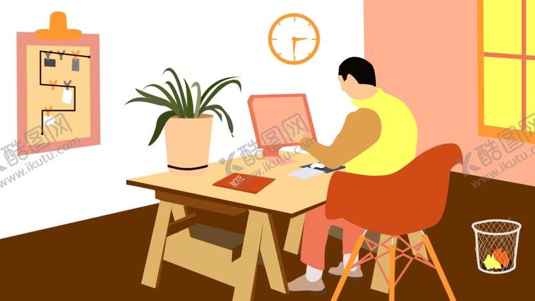 编号：54887309271637323299【酷图网】源文件下载-扁平化科技办公插画