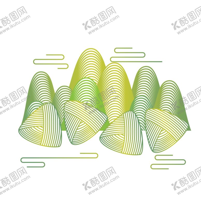 编号：76201310081950067073【酷图网】源文件下载-粽子端午山峰山水插画古风素材