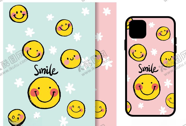 编号：35728604161128008262【酷图网】源文件下载-手绘笑脸手机壳图案smile