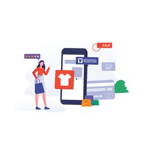 卡通人物收快递展板立体