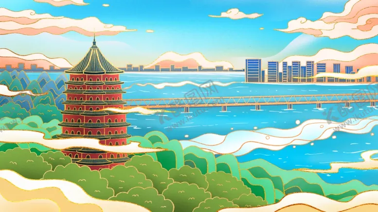 编号：80051403281941418427【酷图网】源文件下载-国潮风景