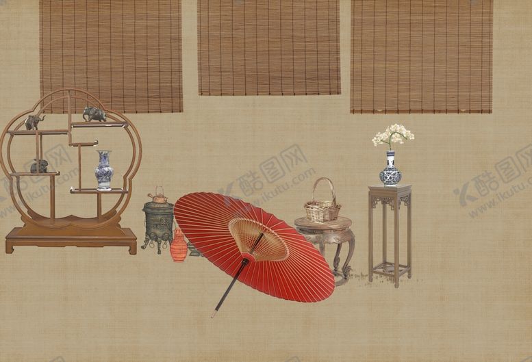 编号：98979406292225284069【酷图网】源文件下载-古风室内场景与中式物件