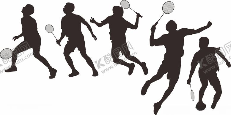 编号：43000412130824148325【酷图网】源文件下载-羽毛球人物剪影