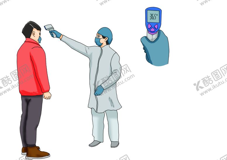 编号：67282907090532115315【酷图网】源文件下载-漫画测体温
