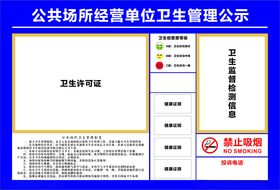 公共场所经营单位卫生管理公示