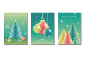三张圣诞主题插画设计
