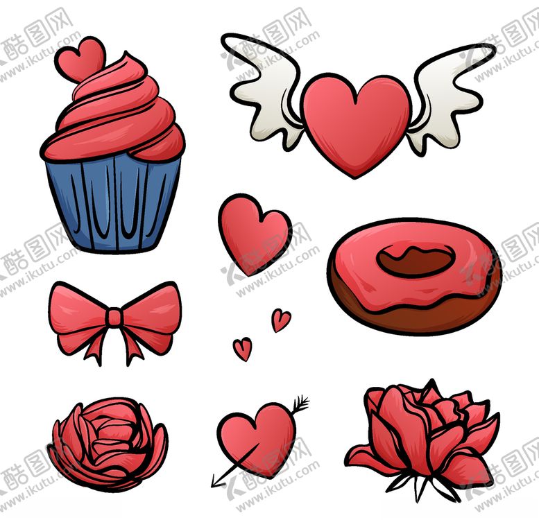 编号：81603009250334495228【酷图网】源文件下载-浪漫情人节元素