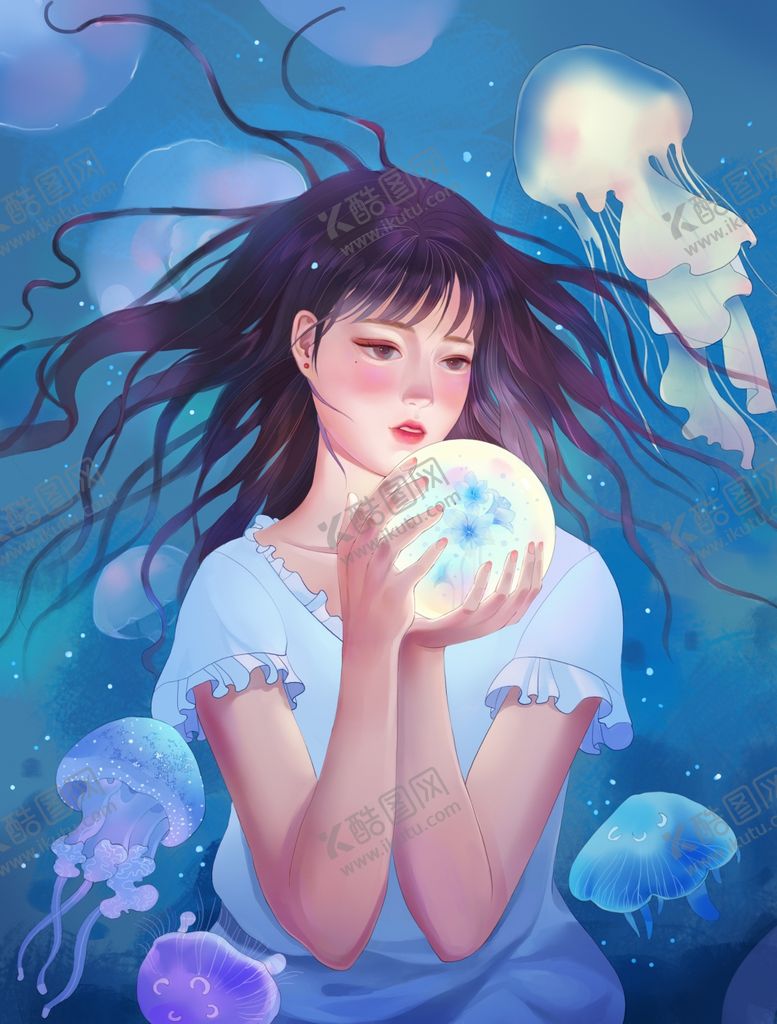 编号：14744007020731582963【酷图网】源文件下载-女孩唯美插画