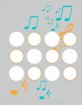 音乐墙教师墙主题圆形图案设计