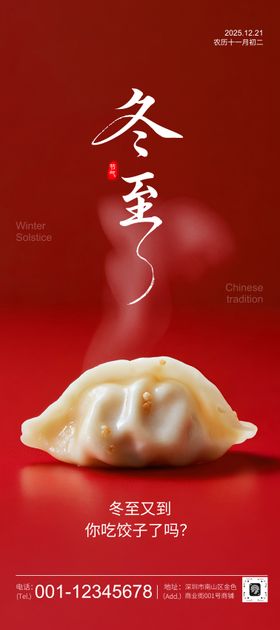 简约中国风照片冬至节气宣传海报