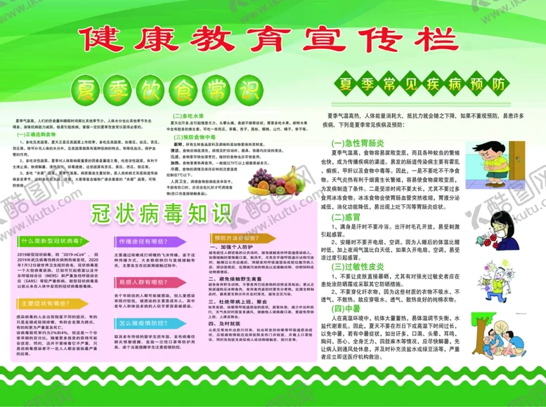 编号：67769802202016304752【酷图网】源文件下载-夏季健康教育宣传栏
