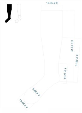 25号袜子定型板轮廓图
