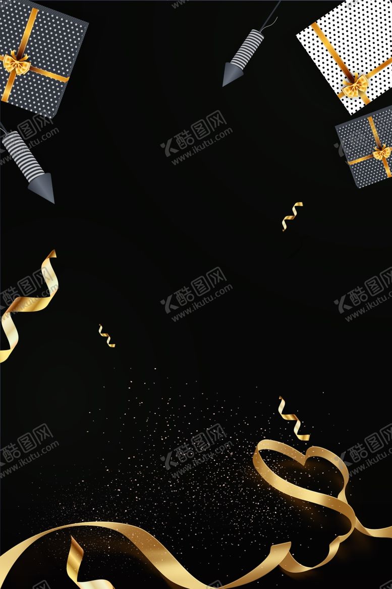 编号：20178910130702436359【酷图网】源文件下载-黑金大气节日背景