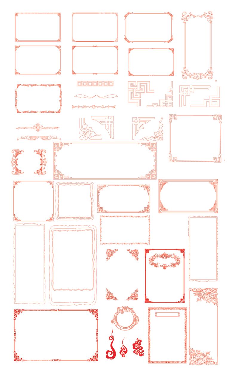 编号：45388812112044209383【酷图网】源文件下载-中式花纹边框