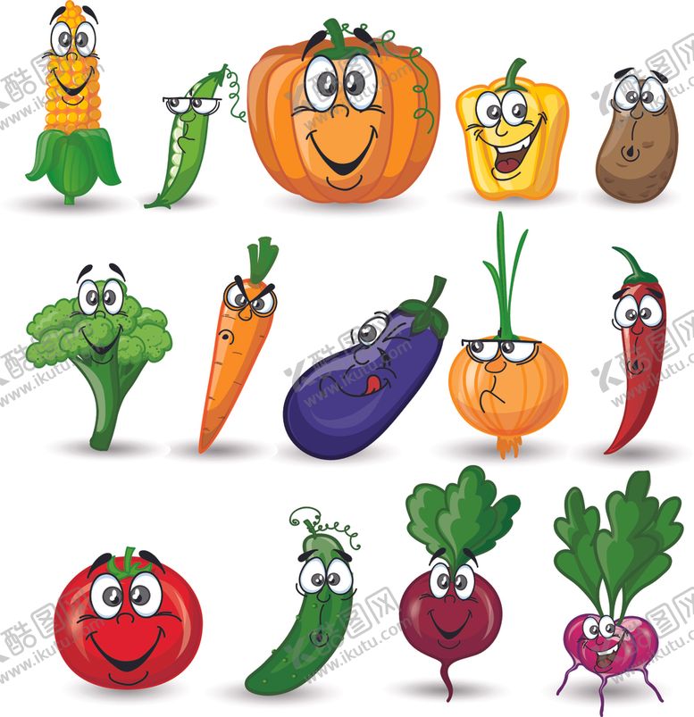 编号：50549409240400159411【酷图网】源文件下载-卡通果蔬表情