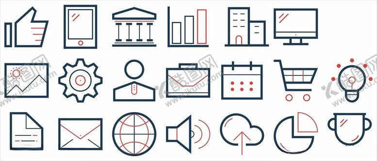 编号：15293011171828062826【酷图网】源文件下载-简约商务图标集合PPT元素