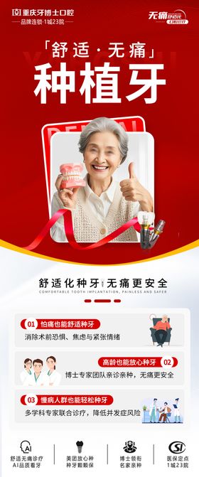 舒适化无痛种植牙宣传海报