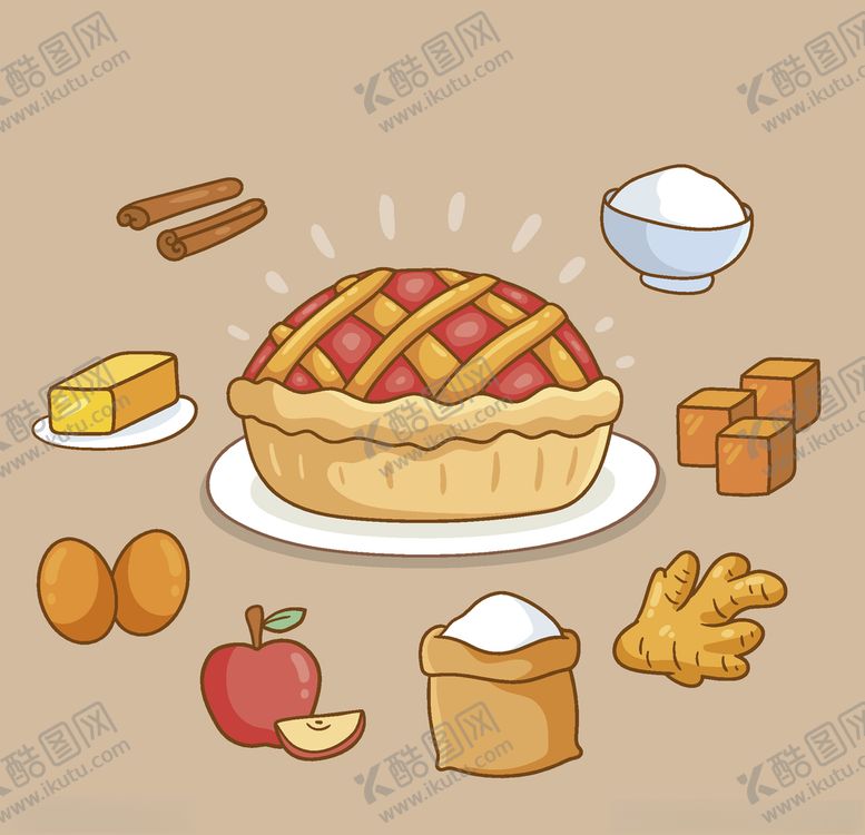 编号：36139407030602457623【酷图网】源文件下载-矢量厨房蔬菜食物素材