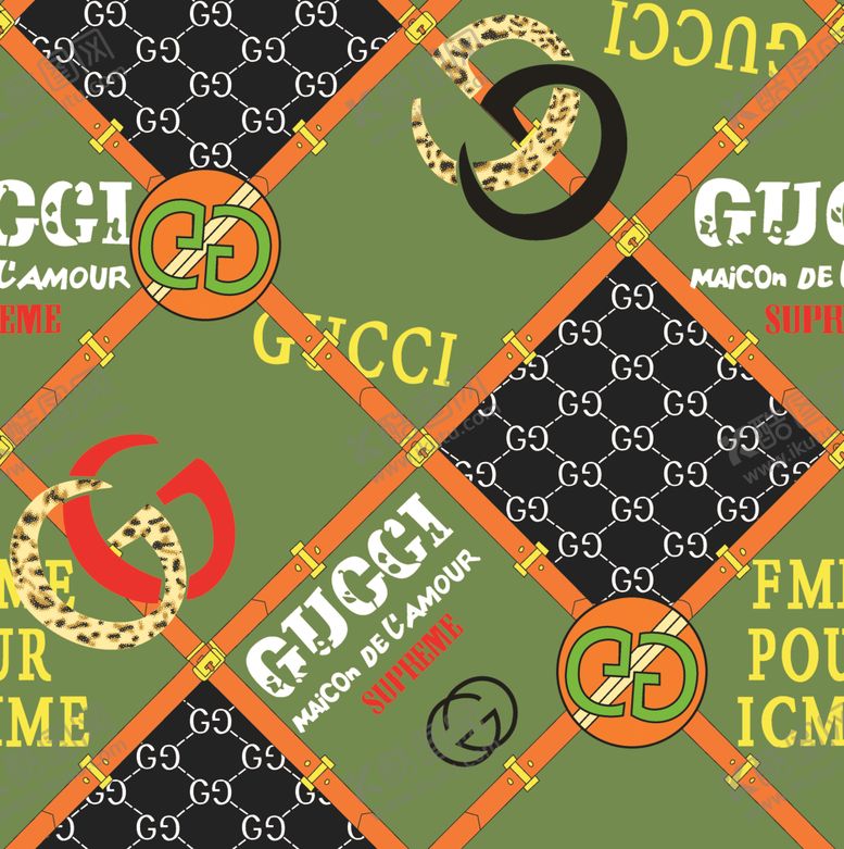 编号：19859710302042279153【酷图网】源文件下载-大牌古驰印花字母新花型