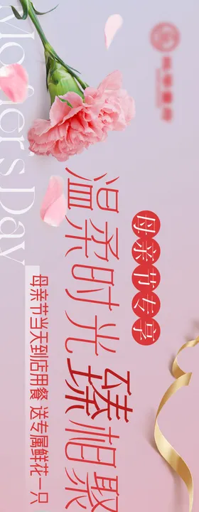 大众点评母亲节五连图长图海报