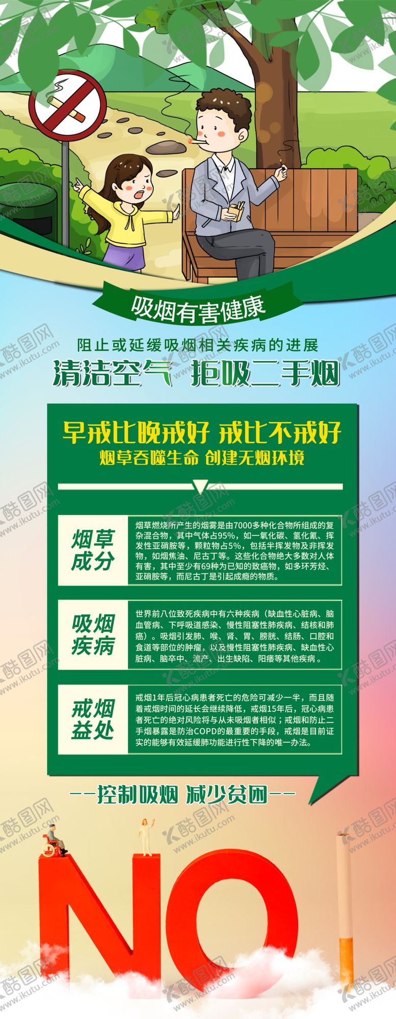 编号：59401405012119149689【酷图网】源文件下载-绿色禁止吸烟宣传展板