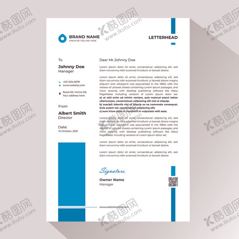 编号：31656406301011002434【酷图网】源文件下载-商务信笺模板