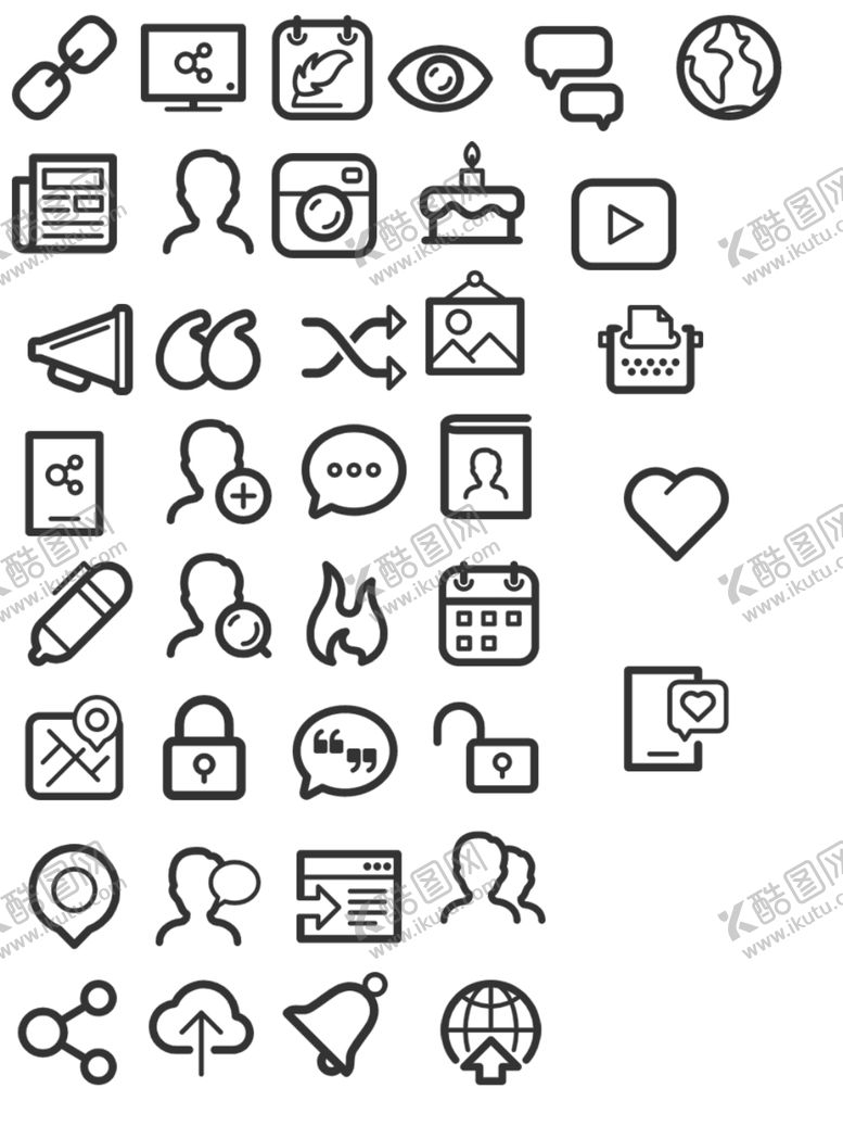 编号：77777111261114126024【酷图网】源文件下载-社交媒体线性风标签图标免扣