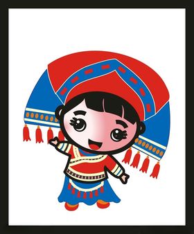 少数民族人物手绘素材手绘