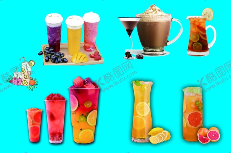 编号：65732609201411192412【酷图网】源文件下载-奶茶水果茶饮料冷饮素材