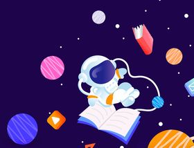 扁平宇宙插画