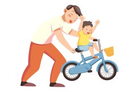 父亲节卡通亲子插画png素材