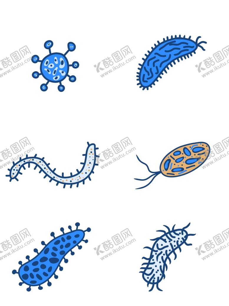 编号：32098810061824473200【酷图网】源文件下载-细菌矢量细菌卡通细菌手绘