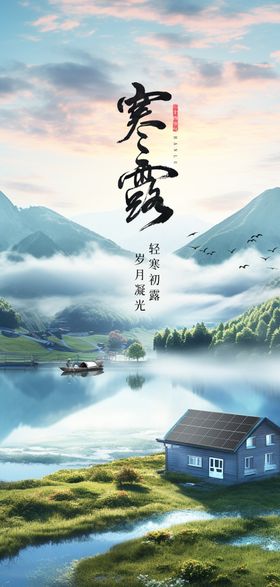 光伏寒露节气海报