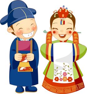 卡通新郎新娘PNG免扣素材情侣520婚庆海报喜庆