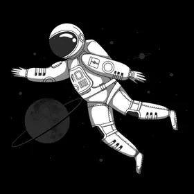 卡通航天宇航员宇宙手绘插画图片