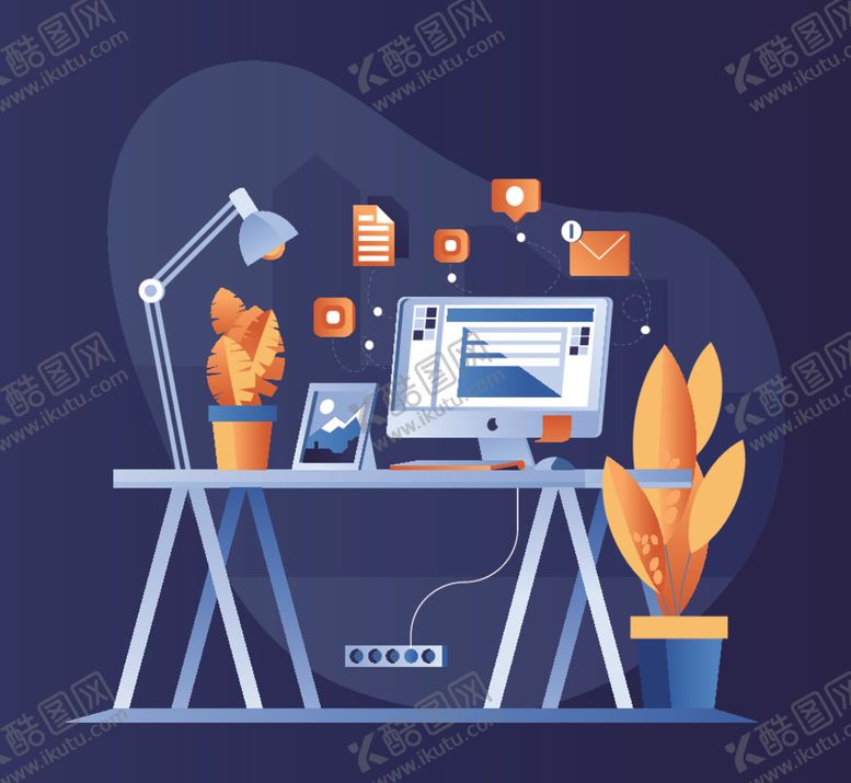 编号：74472704190327255178【酷图网】源文件下载-扁平化办公生活插画
