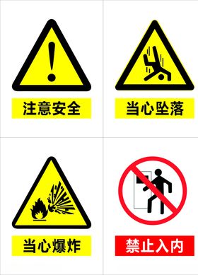 注意安全当心坠落当心爆炸