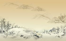 水墨山