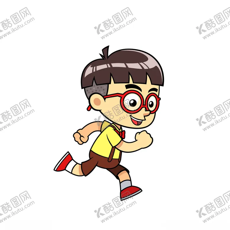 编号：29652202062334489735【酷图网】源文件下载-跑步戴眼镜的男孩