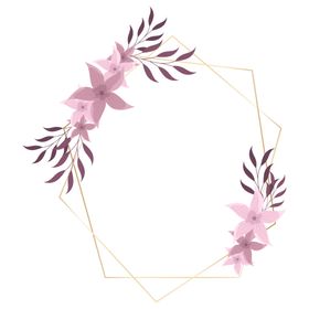 金色边框植物花环留言免抠图