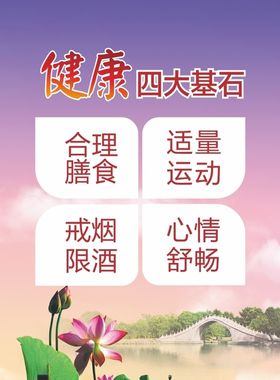 健康四大基石 公益宣传海报