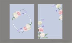 花卉水彩边框卡片请柬邀请函背景