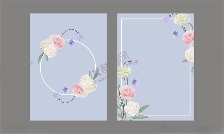 编号：88165611200521486792【酷图网】源文件下载-花卉水彩边框卡片请柬邀请函背景