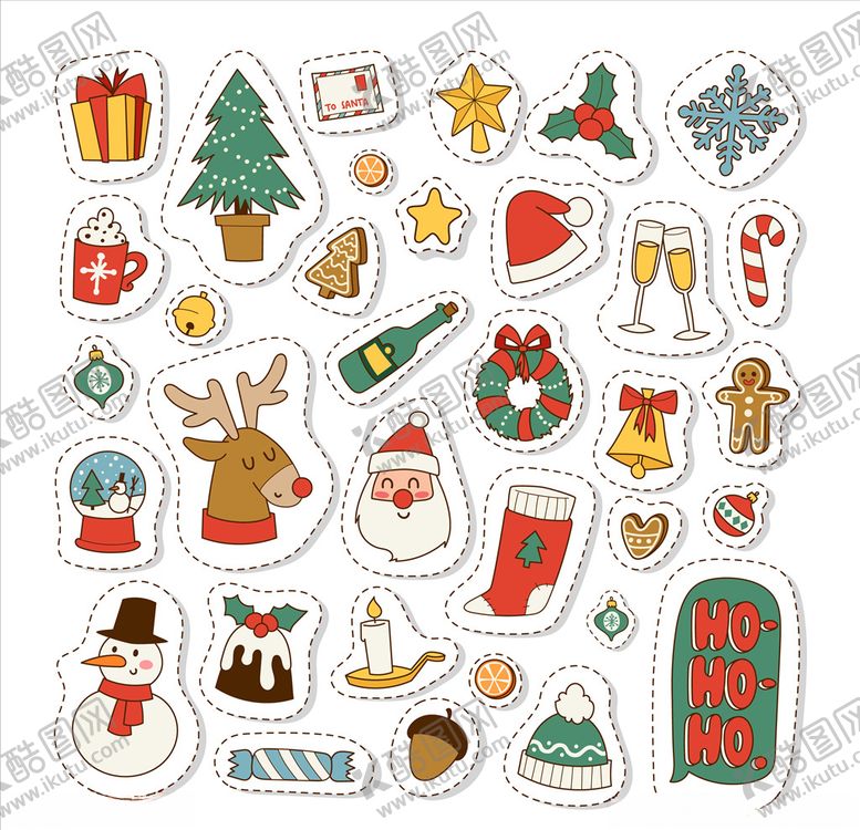 编号：17250706180956548474【酷图网】源文件下载-圣诞贴纸