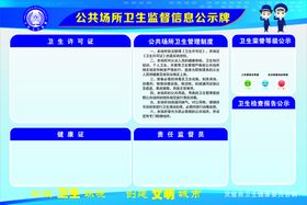 公共场所卫生监督信息公示牌