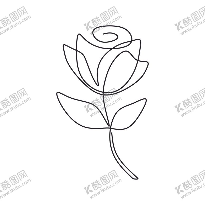 编号：48632801290814593365【酷图网】源文件下载-玫瑰花一笔画